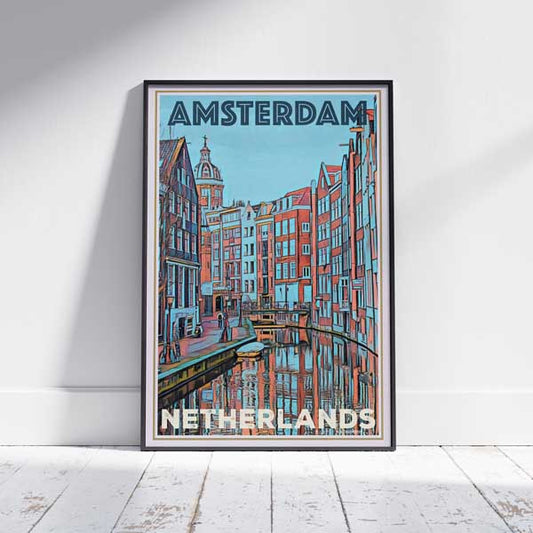AMSTERDAM 2 PAYS-BAS AFFICHE | Édition Limitée | Conception originale par Alecse™ | Série d'affiches de voyage vintage