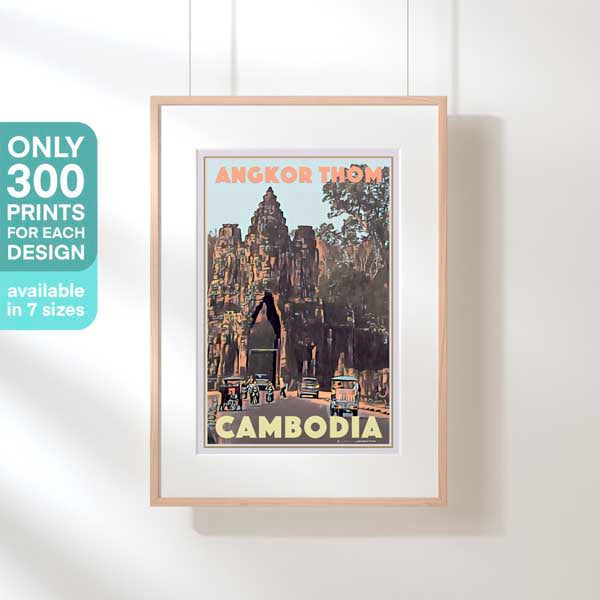 ANGKOR THOM POSTER | Limited Edition | Original Design by Alecse™ | Vintage Travel Poster Series