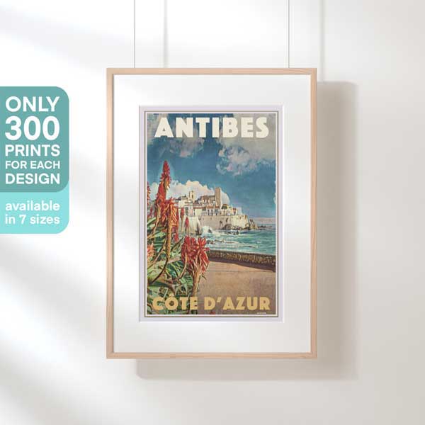 ANTIBES COTE D'AZUR POSTER | Limited Edition | Original Design by Alecse™ | Vintage Travel Poster Series