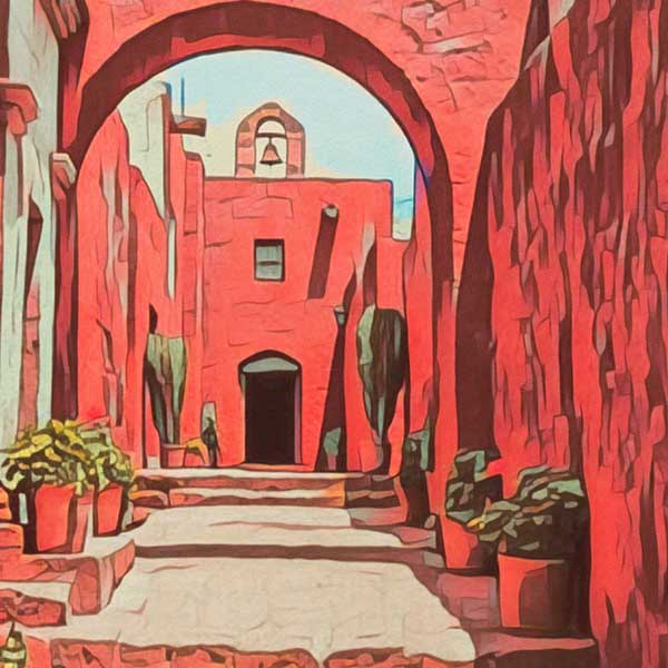 SANTA CATALINA AREQUIPA POSTER | Limited Edition | Original Design by Alecse™ | Vintage Travel Poster Series