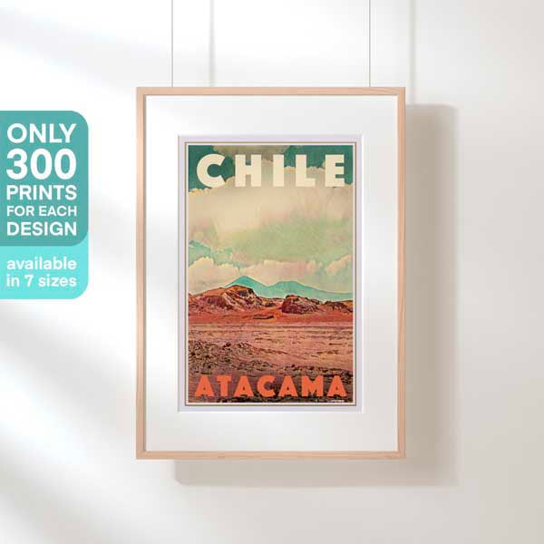 AFFICHE ATACAMA CHILI | Édition Limitée | Conception originale par Alecse™ | Série d'affiches de voyage vintage