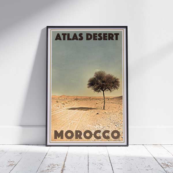 Framed ATLAS DESERT MOROCCO POSTER | Limited Edition | Original Design by Alecse™ | Vintage Travel Poster Series