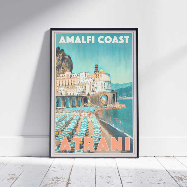 Atrani Poster Amalfi Coast, Italy Vintage Travel Poster by Alecse