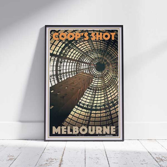 Tour de tir de Melbourne Poster Coop | Édition Limitée | Conception originale par Alecse™ | Australie Vintage Travel Poster Series