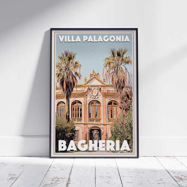 Framed VILLA PALAGONIA BAGHERIA POSTER | Limited Edition | Original Design by Alecse™ | Vintage Travel Poster Series