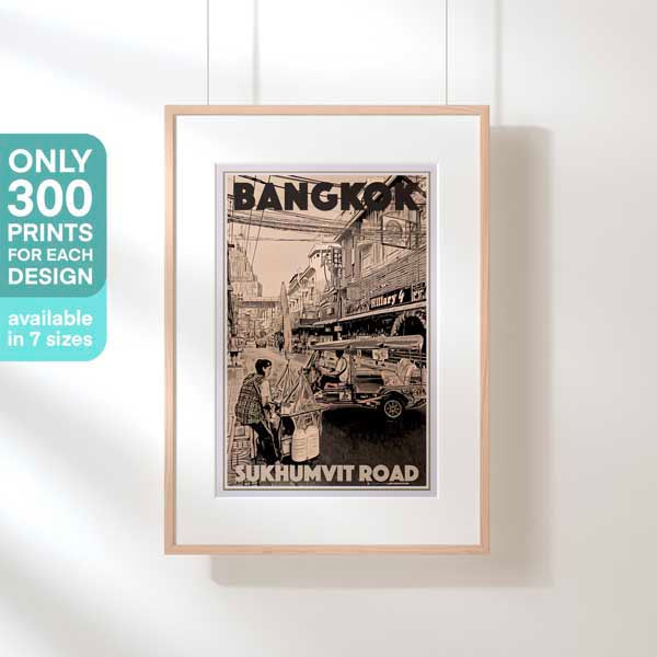 BANGKOK SUKHUMVIT POSTER | Limited Edition | Original Design by Alecse™ | Vintage Travel Poster Series