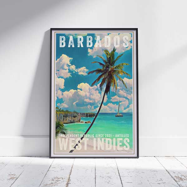 Framed Barbados poster created by Alecse™ to commemorate the transition of the island into a republic on November 30th 2021 | Limited Edition 300ex