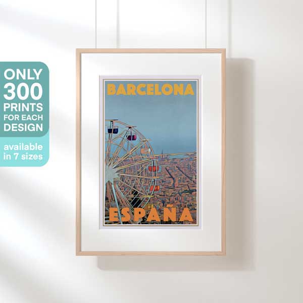 BARCELONA BIG WHEEL 2 POSTER | Limited Edition | Original Design by Alecse™ | Vintage Travel Poster Series