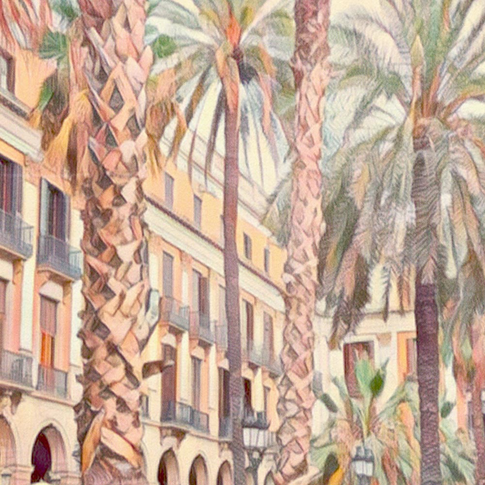 Details of the Plaça Reial in the Barcelona poster