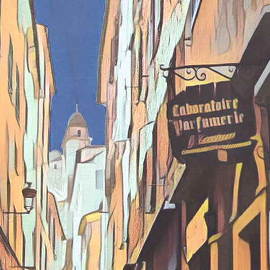 Details of the poster / Close-up view | Please note that all our Art Prints have an half tone render to mimic the old posters printing process where colors were rendered by the juxtaposition of dots of different colors and sizes | Those art prints are not photos and are not supposed to be crisp | All blurs and vintage effects are intended by the artist