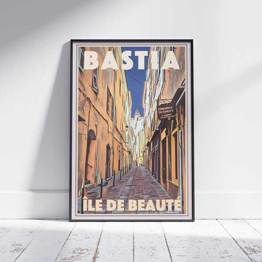 Framed BASTIA CORSICA POSTER | Limited Edition | Original Design by Alecse™ | Vintage Travel Poster Series
