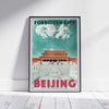 Affiche de la Cité interdite de Pékin par Alecse, présentant le palais historique chinois dans une édition limitée