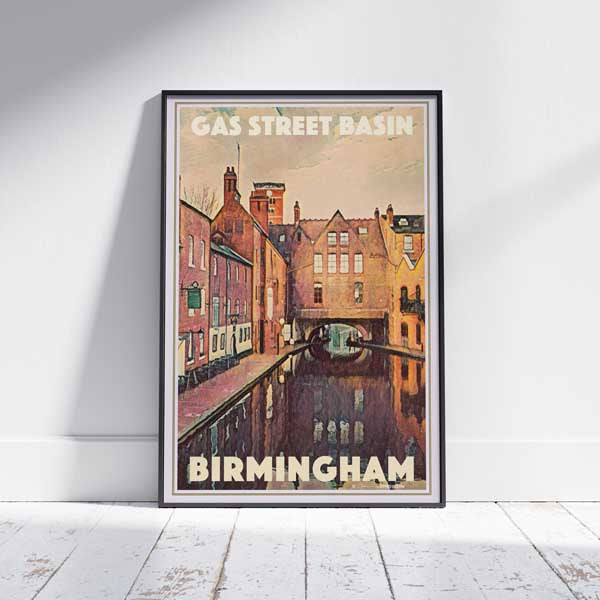 Framed BIRMINGHAM GAS ST BASIN POSTER | Limited Edition | Original Design by Alecse™ | Vintage Travel Poster Series
