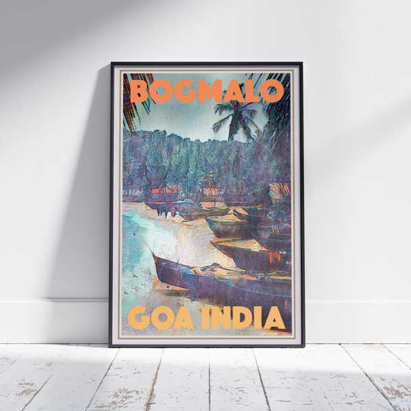 Affiche de voyage vintage originale encadrée Bogmalo Goa India conçue par Alecse ™ | Édition limitée 300 exOriginal Vintage Travel Poster conçu par Alecse | Edition Limitée 300 ex