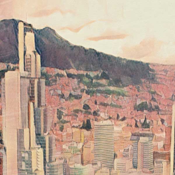 Close-Up of Bogota Urban Poster Art