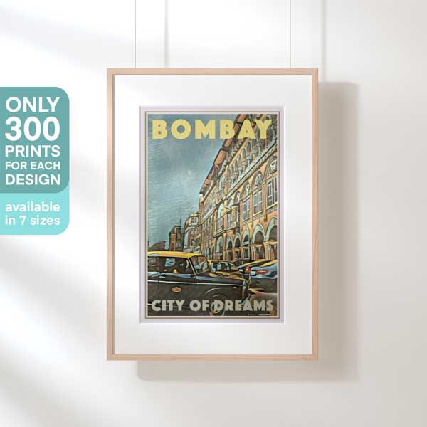 BOMBAY CITY OF DREAMS AFFICHE | Édition Limitée | Conception originale par Alecse™ | Série d'affiches de voyage vintage