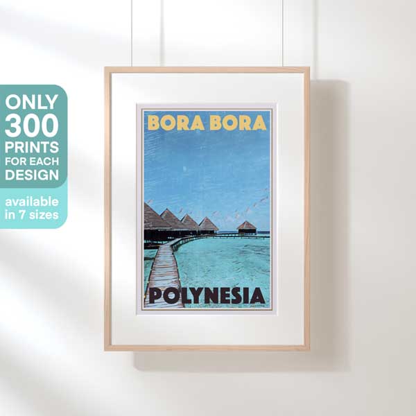 BORA BORA POSTER | Limited Edition | Original Design by Alecse™ | Vintage Travel Poster Series