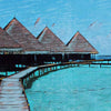 Details of the Huts on the lagoon in the Bora Bora poster
