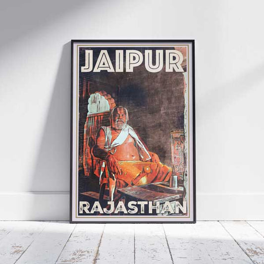 Affiche de Jaipur Brahmane | Édition Limitée | Conception originale par Alecse™ | Affiche de voyage vintage du Rajasthan