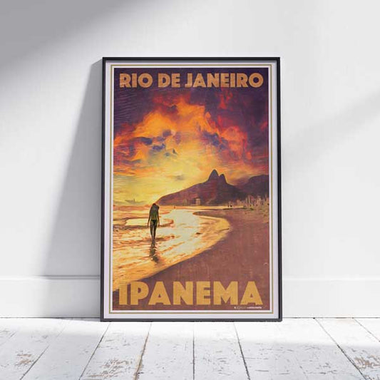 Ipanema Beach poster of Rio de Janeiro | Brazil Travel Poster by Alecse