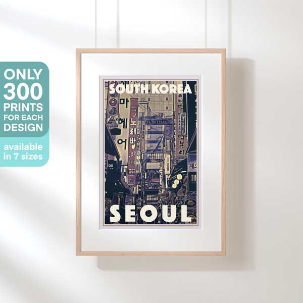 BUSY SEOUL KOREA POSTER | Limited Edition | Original Design by Alecse™ | Vintage Travel Poster Series