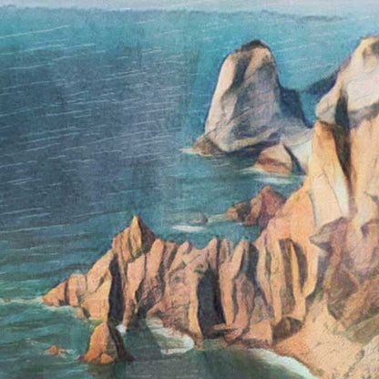 Details of the poster / Close-up view | Please note that all our Art Prints have an half tone render to mimic the old posters printing process where colors were rendered by the juxtaposition of dots of different colors and sizes | Those art prints are not photos and are not supposed to be crisp | All blurs and vintage effects are intended by the artist