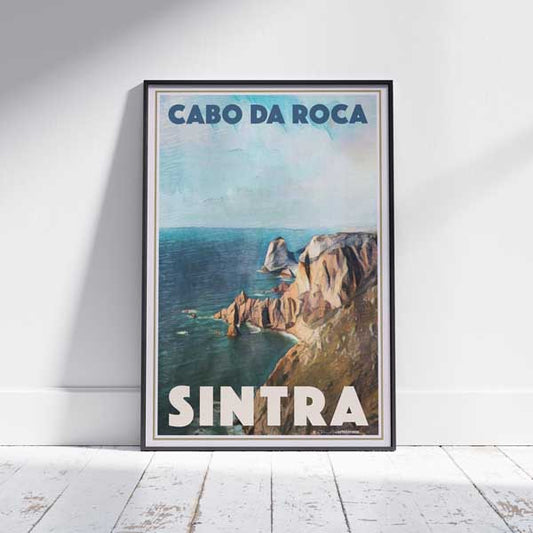 AFFICHE CABO DA ROCA SINTRA encadrée | Édition Limitée | Conception originale par Alecse™ | Série d'affiches de voyage vintage