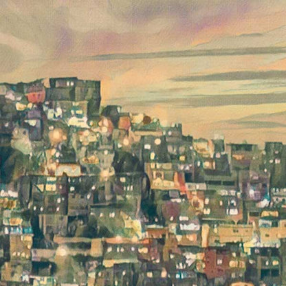 Close-up view of the Caracas Venezuela Travel Poster showcasing Alecse’s soft focus style