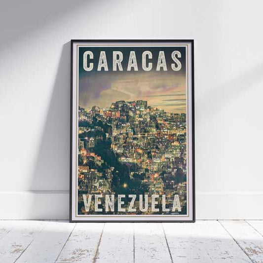 Affiche encadrée Caracas Venezuela | Édition Limitée | Conception originale par Alecse™ | Série d'affiches de voyage vintage