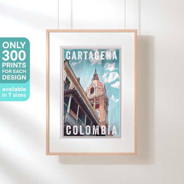 AFFICHE COLOMBIE CARTAGENA | Édition Limitée | Conception originale par Alecse™ | Série d'affiches de voyage vintage