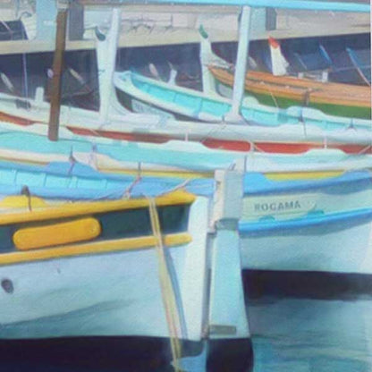 Details of the poster / Close-up view | Please note that all our Art Prints have an half tone render to mimic the old posters printing process where colors were rendered by the juxtaposition of dots of different colors and sizes | Those art prints are not photos and are not supposed to be crisp | All blurs and vintage effects are intended by the artist