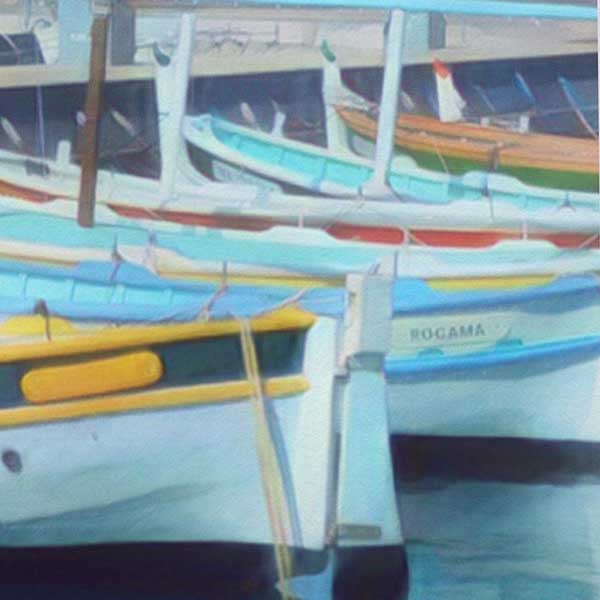 Details of the poster / Close-up view | Please note that all our Art Prints have an half tone render to mimic the old posters printing process where colors were rendered by the juxtaposition of dots of different colors and sizes | Those art prints are not photos and are not supposed to be crisp | All blurs and vintage effects are intended by the artist