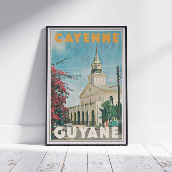 Framed ST SAUVEUR CAYENNE POSTER | Limited Edition | Original Design by Alecse™ | Vintage Travel Poster Series