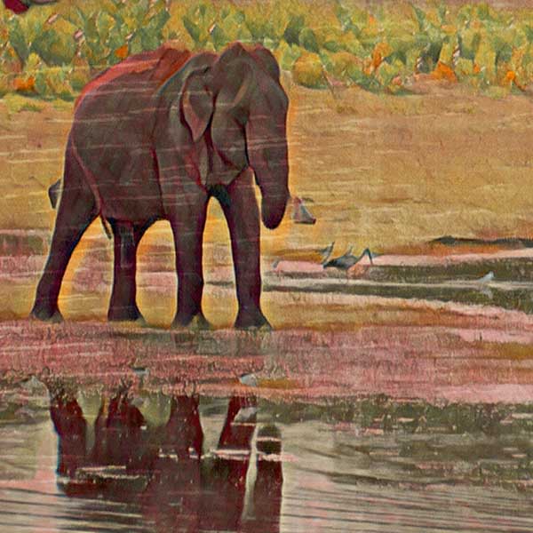 Details of the poster / Close-up view | Please note that all our Art Prints have an half tone render to mimic the old posters printing process where colors were rendered by the juxtaposition of dots of different colors and sizes | Those art prints are not photos and are not supposed to be crisp | All blurs and vintage effects are intended by the artist