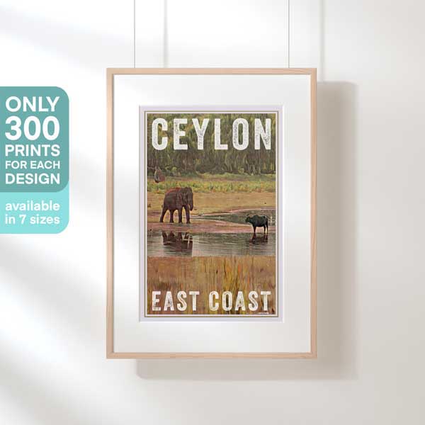 ELEPHANT CEYLON POSTER | Limited Edition | Original Design by Alecse™ | Vintage Travel Poster Series