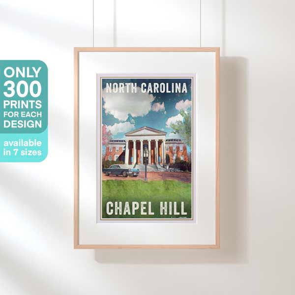 CHAPEL HILL MOREHEAD POSTER | Limited Edition | Original Design by Alecse™ | Vintage Travel Poster Series