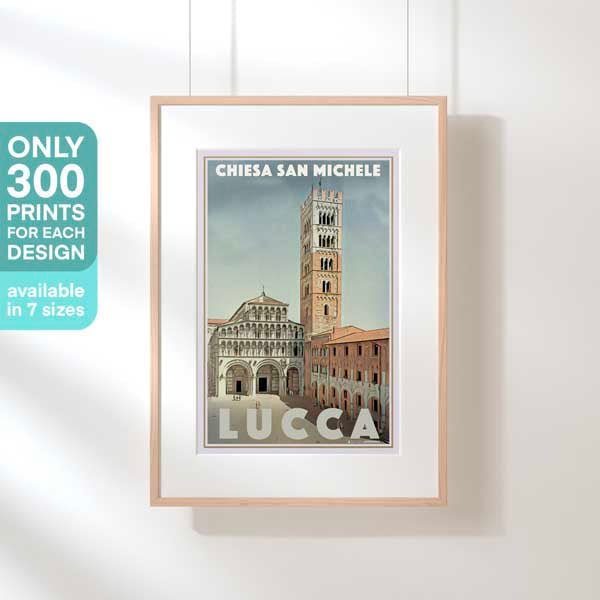 CHIESA SAN MICHELE LUCCA POSTER | Limited Edition | Original Design by Alecse™ | Vintage Travel Poster Series