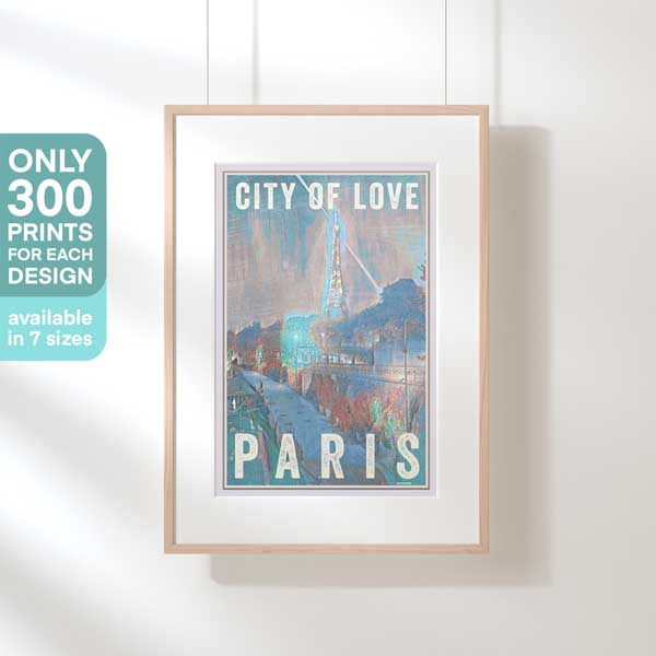 PARIS CITY OF LOVE POSTER | Limited Edition | Original Design by Alecse™ | Vintage Travel Poster Series