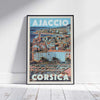 Framed AJACCIO PORT CORSE POSTER | Limited Edition | Original Design by Alecse™ | Vintage Travel Poster Series