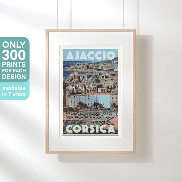 AJACCIO PORT CORSE POSTER | Limited Edition | Original Design by Alecse™ | Vintage Travel Poster Series