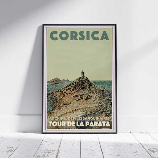 Framed CORSICA TOUR DE LA PARATA POSTER | Limited Edition | Original Design by Alecse™ | Vintage Travel Poster Series