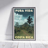 Limited Edition Costa Rica Panorama Poster Framed on White Wooden Floor by Alecse