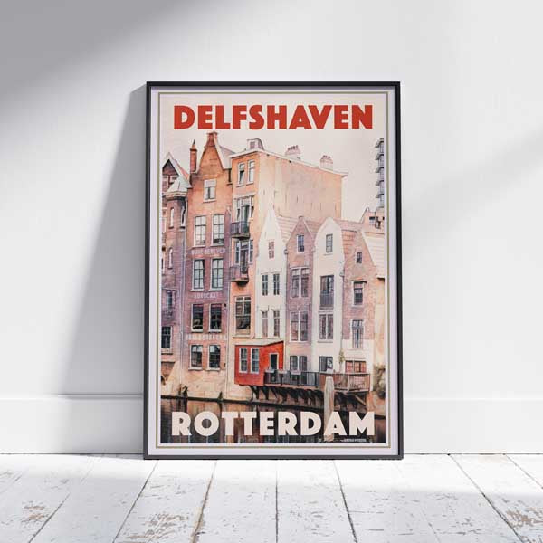Framed ROTTERDAM DELFSHAVEN POSTER | Limited Edition | Original Design by Alecse™ | Vintage Travel Poster Series
