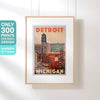 Limited Edition Detroit Travel Poster in Hanging Frame, One of Only 300 Copies by Alecse