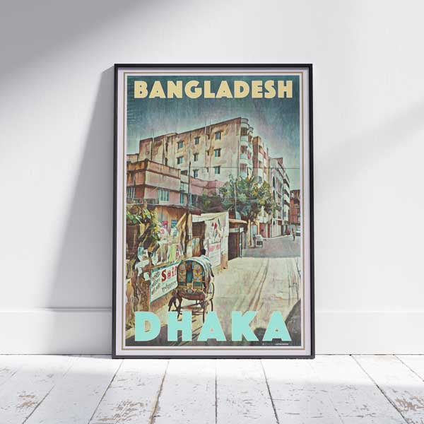 Framed Rickshaw in Dhaka Bangladesh Travel Poster by Alecse