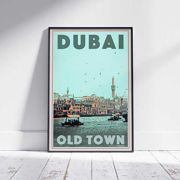 Framed DUBAI poster of the OLD TOWN | Limited Edition Dubai Poster by Alecse™