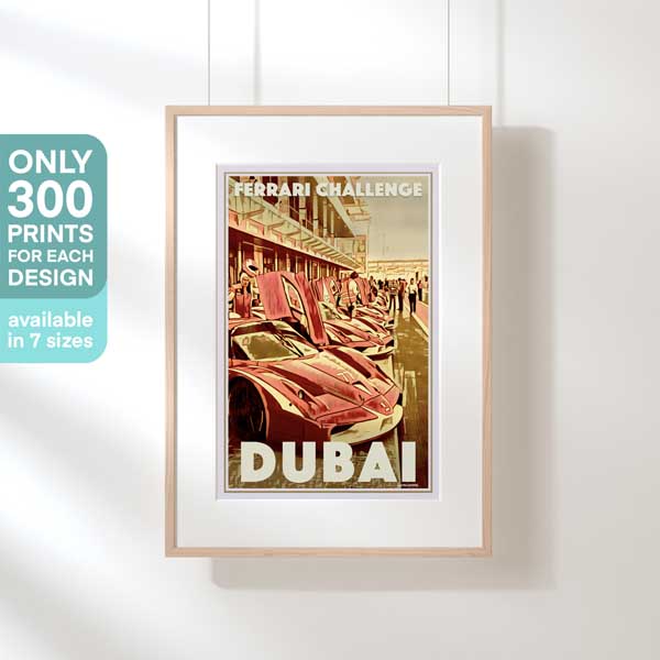 FERRARI CHALLENGE DUBAI POSTER | Limited Edition | Original Design by Alecse™ | Vintage Travel Poster Series