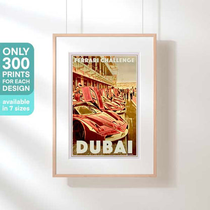 FERRARI CHALLENGE DUBAI POSTER | Limited Edition | Original Design by Alecse™ | Vintage Travel Poster Series