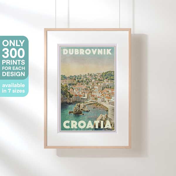 DUBROVNIK CROATIA POSTER | Limited Edition | Original Design by Alecse™ | Vintage Travel Poster Series