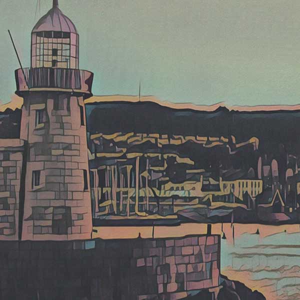 Details of the poster / Close-up view | Please note that all our Art Prints have an half tone render to mimic the old posters printing process where colors were rendered by the juxtaposition of dots of different colors and sizes | Those art prints are not photos and are not supposed to be crisp | All blurs and vintage effects are intended by the artist